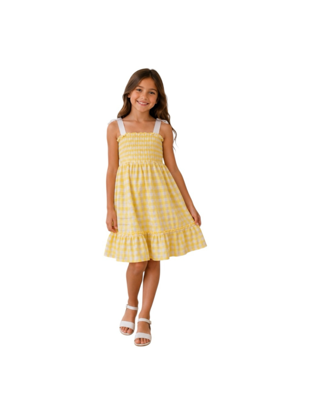 Janie and Jack Yellow Gingham Sundress Size 8